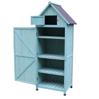 China Easily Assembled Organize Tools Shoe Cabinet Outdoor Garden Yard Balcony Large Storage Locker Wooden Toolbox Shed Cleaning Collection Shelf for sale