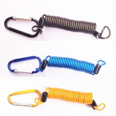 China Tool Safety Spring Coil Lanyards Multi Colors Steel Wire Rope Two Coil Styles for sale