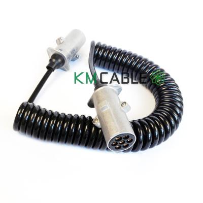 China 12V 7 Core Trailer Cable Semi Trailer Coiled Heavy Duty Copper Material for sale