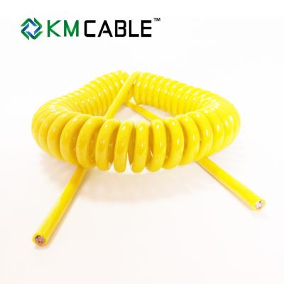 China 7 Core Coiled Electrical Cable 1.5mm2 Coiled Black TPU Extension for sale