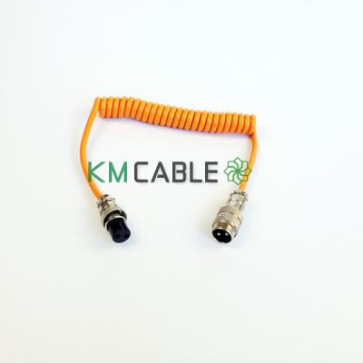 China Kabel van de draad de Spiraalvormige Uitbreiding, die Koper 3 vastlopen Kern Gerolde Flex Kabel Te koop