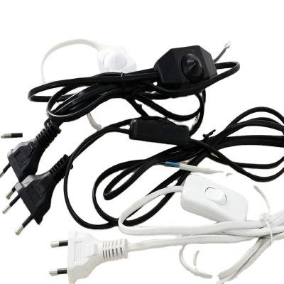 China CE Approved EU USA Home Appliance AUS Salt 2 Pin Plug AC Power Cord Extension Lamp With Switch Lamp Holder for sale