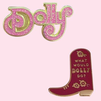 China Lively Europe Tribute Pin Singer WWDD A What Country Dolly Parton Music Boots Dolly Do Pin Enamel Pins Mood Badges Gifts for sale