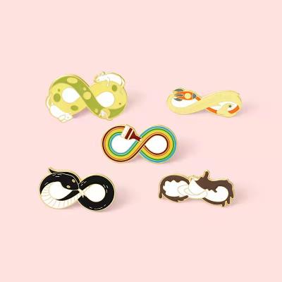 China Europe Twisted Custom Brooches Enamel Pins Snake Mouse Coffee Rocket Wire Ranibow Pin Badges Metal Alloy Fashion Jewelry Lapel Pin for sale