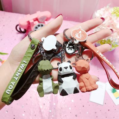 China European Rabbit Dinosaur Car Key Brooch Pin Badge Jewelry Gift Dangling Pin Key Chain Small Cute Animal Cartoon Ornaments for sale