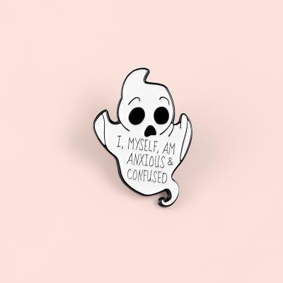 China Europe Halloween Confused Cute Pins Look Shirt Pin Kids Brooches Badges Enamel Lapel Denim Clothes Bag Pins for sale