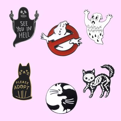 China Europe Overthink Ghost Ghost Bad Pin Bag Shirt Lapel Badges Enamel Unisex Animal Men Women Pin Brooches Pin for sale