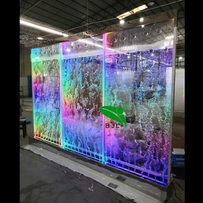 China American Hot Sale Customized Style Mirror Stainless Steel Frame Multi Color Led Water Bubble Wall for sale