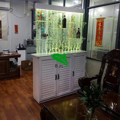 China (Other)Adjustable Modern Living Room Double Sided Shelves And Alloy Base Cabinet LED TV Unit Glowing Aluminum Cabinet for sale