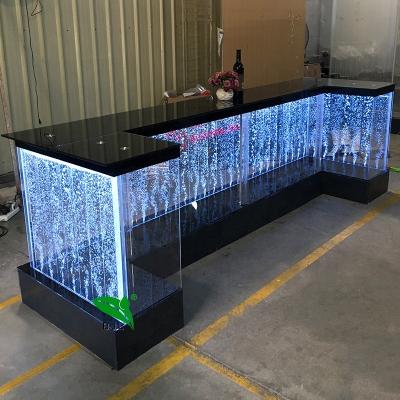 China Modern Night Clubs Decor Furniture LED Lighting Aquarium Water Bubble Wall Bar Bars and Counter for sale