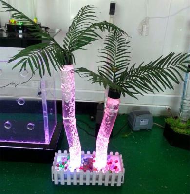 China home decoration artificial palm tree light aquarium water bubble stocked led lamp for sale for sale