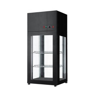 China Baked Goods Countertop Refrigerator Bakery Display Glass Drinks Display Four Sides Glass Display for sale