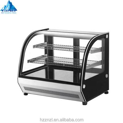 China 85l/120l/160l Glass Desktop Food Display Case Food Warmer Curved Bar Desktop Hot Bar Counter for sale