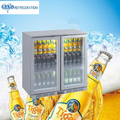 China Single-Temperature 2 Door Under Bench Cooler Mini Bar Fridge Back Bar Cooler Display Fridge for sale