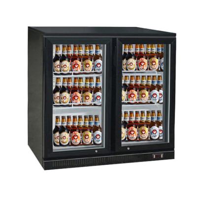 China Single-temp rear bar cooler on black bottle cooler counter display desktop showcase for sale