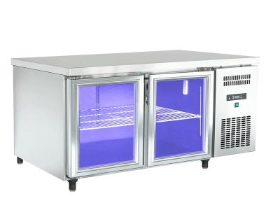 China Single-temperature Commercial Freezer Commercial Refrigerator Undercounter Refrigerator Countertop Fridge Glass Door for sale