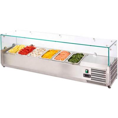 China Single-Temperature Pizza Showcase Salad Counter Commercial Refrigerator Cooler Refrigeration Equipment for sale