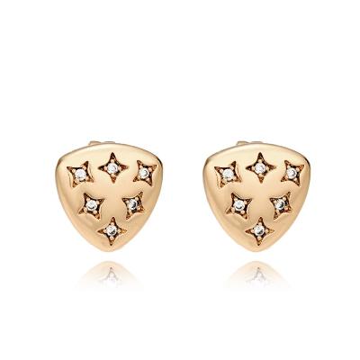 China Vintage Aretes Like Stars Gold Environmental 18K Copper Diamond Plated Gold Jewelry Stud Earrings For 2022 Women Gift for sale