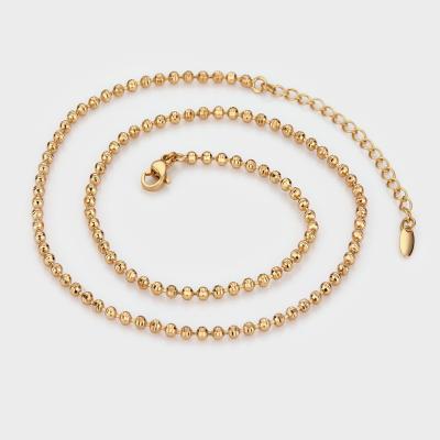 China CLASSIC Tasty Oval Beaded Necklace Small Choker Chain Jewelry Women Gold Copper Beaded Fashion For Lady Necklaces Opp Bag 12pcs for sale