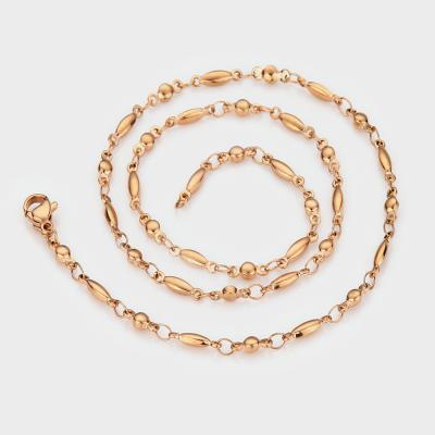 China CLASSIC Attractive Design Jewelry 18K Gold Plated Long Beaded Necklace Fashion Chain Necklace For Lady Party for sale