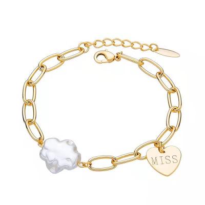 China /Sports Casual New Arrivals Personalized Bracelet 14K Gold Plated 2022 New Style With Pearl for sale