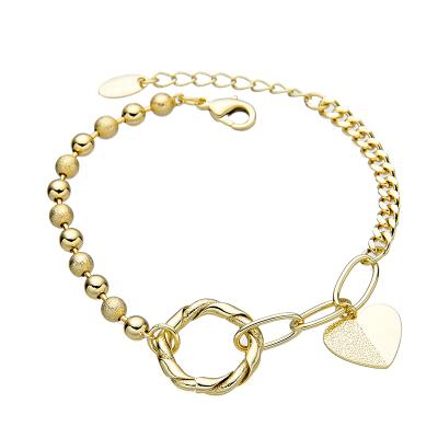 China Vintage Newcomers Personalized Bracelet 18K Gold Opp Bag Women's Heart Alloy Latest Necklace Designs Necklace Chain And Link Bracelets for sale