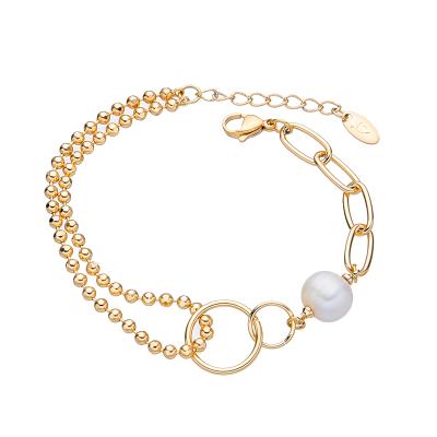 China Best Selling Personalized Cute Bracelet 14K Gold Plated 2022 Hot Style With Pearl for sale