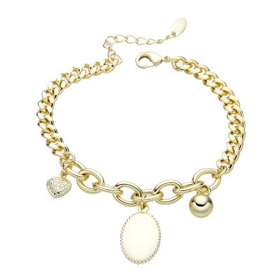 China Popular TRENDY Personalized Style Bracelet 14K Gold Plated 2022 New Style Opp Bag Women's Alloy Chain Necklace Latest Designs BRACELETS for sale