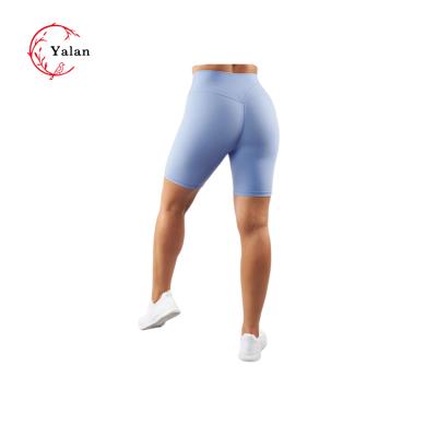 China Hot Sale Breathable Accept Customized Size Women Gym Yoga Spandex Shorts High Waist for sale