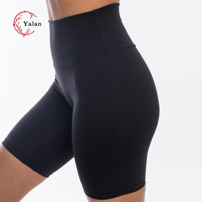 China Most Popular Breathable Accept Customized Size Breathable High Waisted Yoga Gym Shorts Women for sale