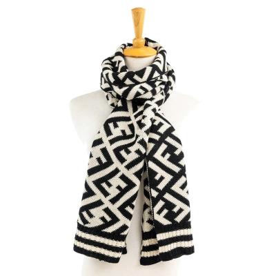 China Autumn Winter Warmth Cashmere Feel Chunky Thick Heavy Character Unisex Wrap Scarf Acrylic Clothing Accessory Tracksuit Wraps for sale