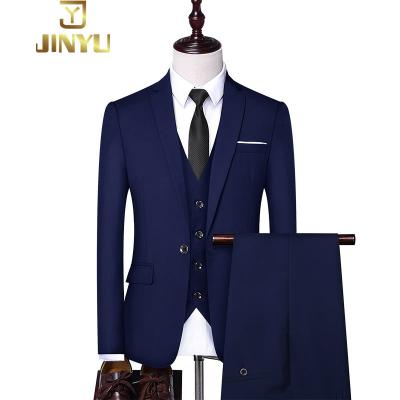 China Anti-wrinkle gentleman British style slim men's suit working business men's suit custom made wedding suit for sale