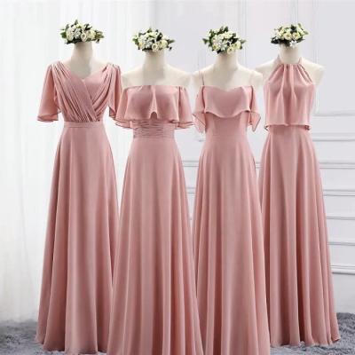 China Multi-Way Convertible Weddings Party Peach Evening Party Latest Dress Long Bridesmaid Dresses Anti-Static Gorgeous Cheap Bridesmaid Dress for sale