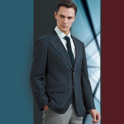 China Parride Branded Slim Fit Bespoke 100% Wool Fabric Gray Coat Pant Three Pieces Italian Suits Set For Men for sale