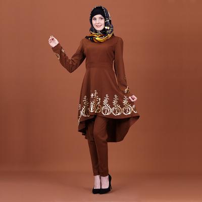 China New Muslim Middle East women's solid color tan Muslim abaya new fashion top popular dress design dress for women for sale