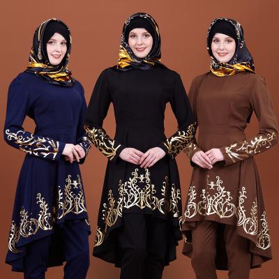 China New Muslim Middle East women's solid color tan top fashion dress women wholesale dubai latest eid designs fabric long star muslim abaya for women for sale