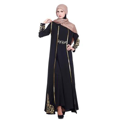 China Muslim Abaya Woman Middle East Selling Muslim Embroidery Long Sleeve Robe Women Manufacturer Turkish Islamic Clothing High Quality Black Beaded Hot Well Made for sale