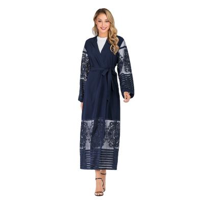 China Mesh Cardigan Dubai Robe Dress Muslim Embroidered New Fashion Hot Selling Women's Muslim Cardigan for sale