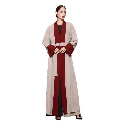 China Red-Brown Dubai Abaya Trumpet Quilted Sheath Dress Women's Malaysian Muslim Muslim Long Fashion Cardigan Sweater Dress for sale