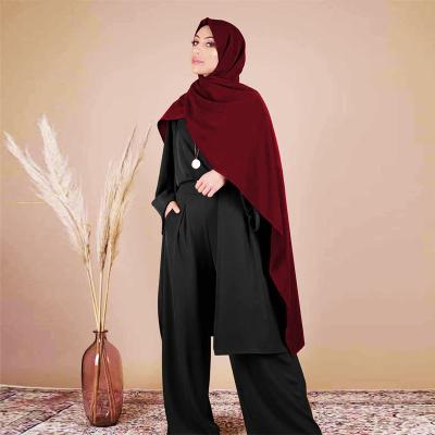 China New Fashion Muslim Clothing Three Piece Suit Turkey Solid Color Three Piece Suit Women Pants Muslim Costume for sale