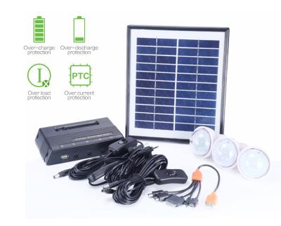 China Home Led Solar Control System 5200mah 4pcs Portable Two Battery Light Setting Solar Led Bulb for sale