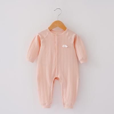 China Comfortable Kids High Quality Soft Buttons Solid Color Dress Rompers Set For Babies for sale