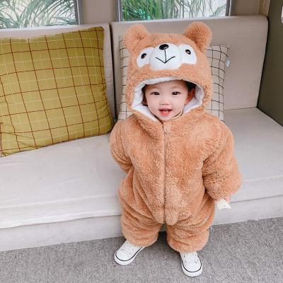 China Comfortable Unisex Hooded Hooded Newborn Jumpsuit Fleece Baby Infant Baby Romper for sale