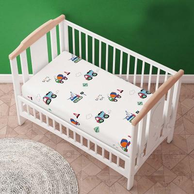 China New Design Sustainable Breathable Cotton Soft 100% Baby Fitted OEM Crib Sheet Set for sale