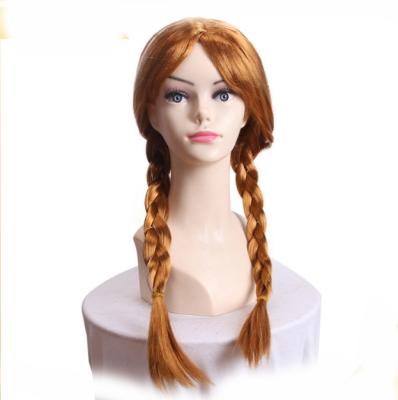 China Princess Silky Straight Snow Queen Frozen Anna Braided Wave Wig for sale