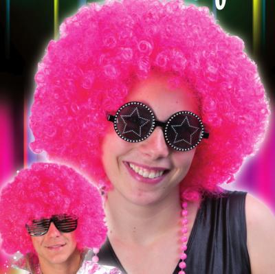 China Kinky Curl Party Festival Pink Clown Wig for sale