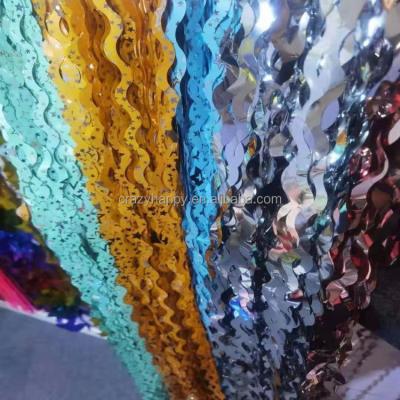 China Foil 2022 Metallic Fringe Foil Square Shape Tinsel Curtain Wedding Door Home Party Christmas Decoration for sale