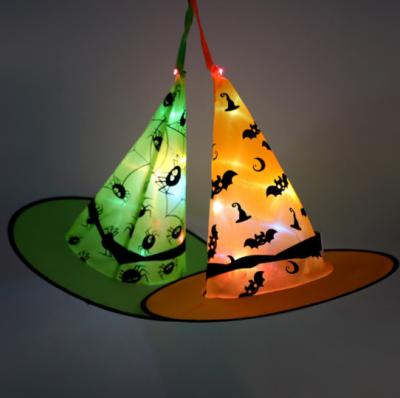 China Picture Hanging Lit Glowing LED Witch Hat Decorations for sale