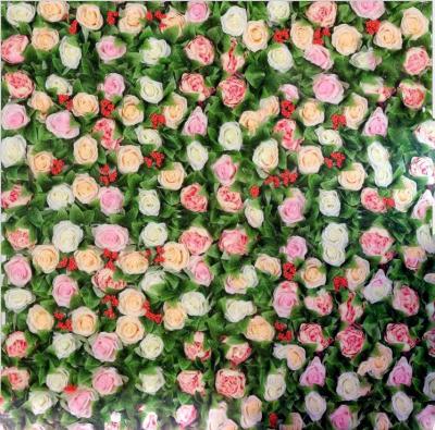 China 2020Decorative plastic flower rose flower wedding background wall flower wall for wedding for sale