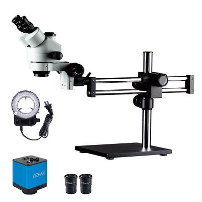 China PCB cell phone electronics repairing and newcomers cell phone LED Ring Light HD 20MP Camera 7X-45X etc. repairing Trinocular stereo microscope for sale